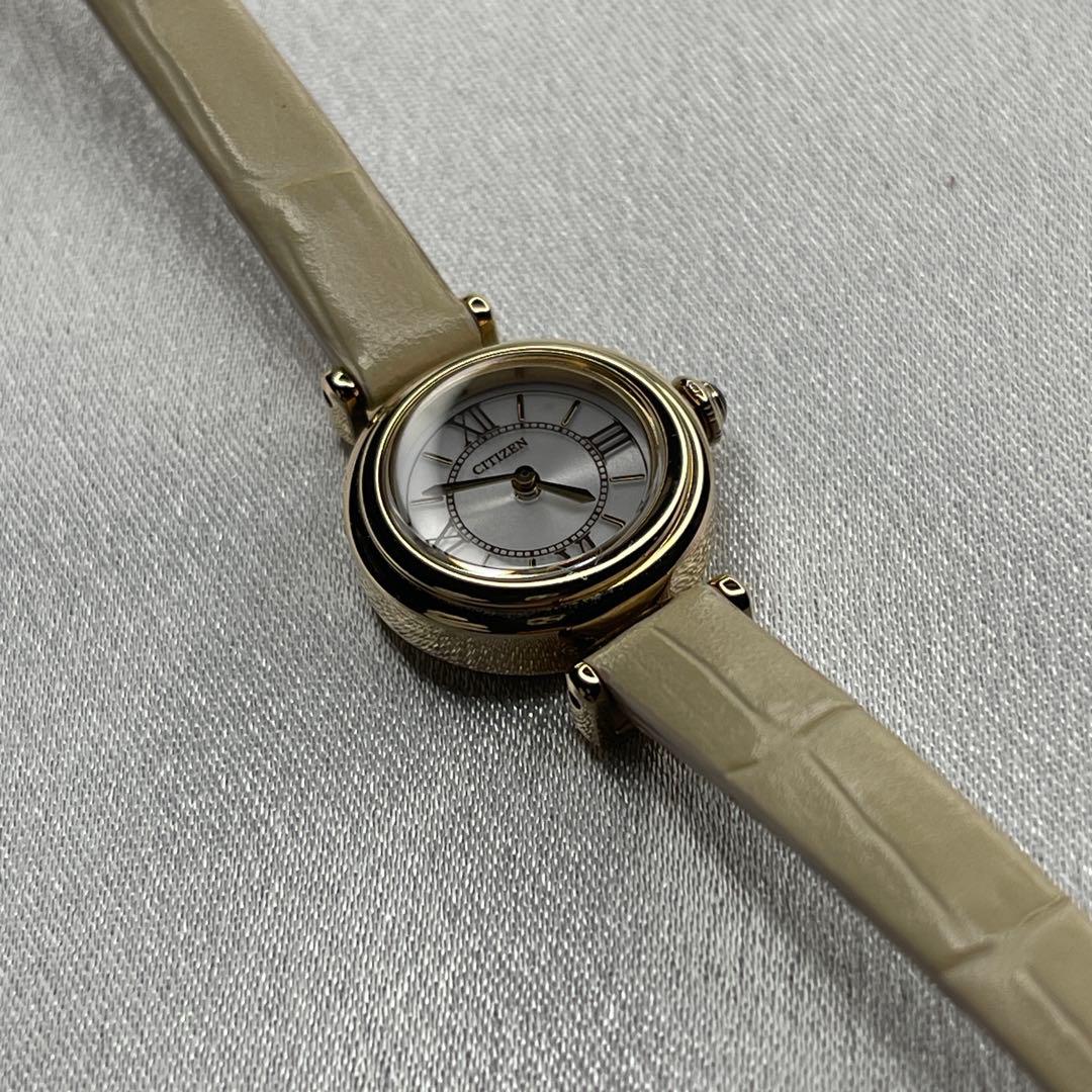 シチズン EG7082-07A エコドライブ レザーベルト 美品 稼動品