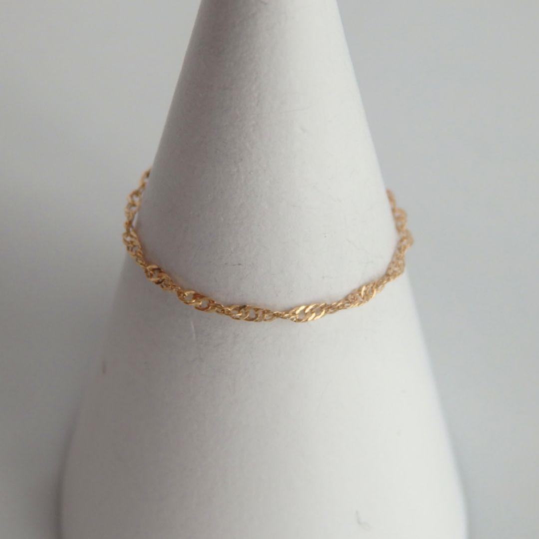 ハナ　k18リング　チェーンリング　スクリューチェーン　約1㎜幅