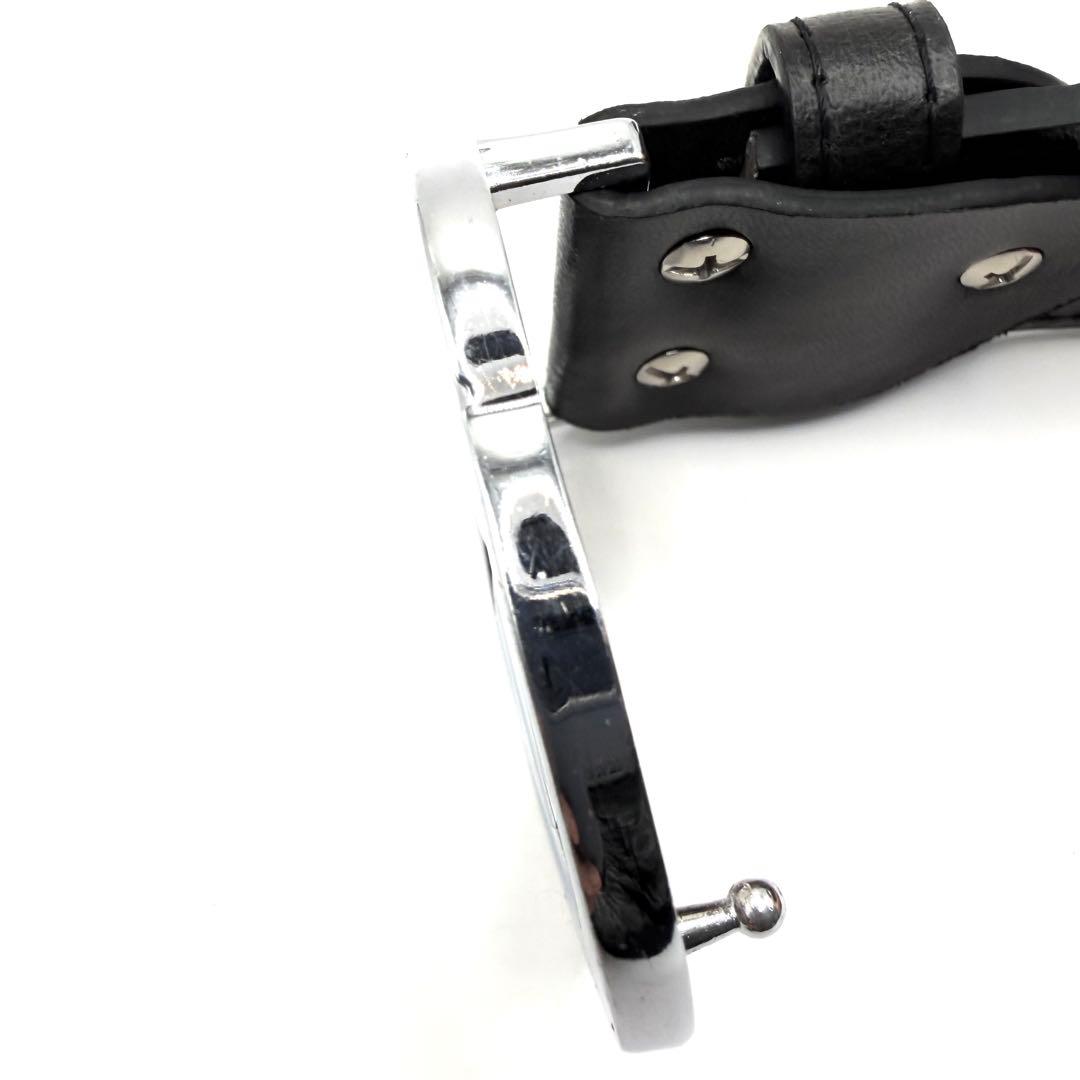 極美品✨ GUCCI ベルト 黒 インターロッキング　シルバー金具 ダブルG