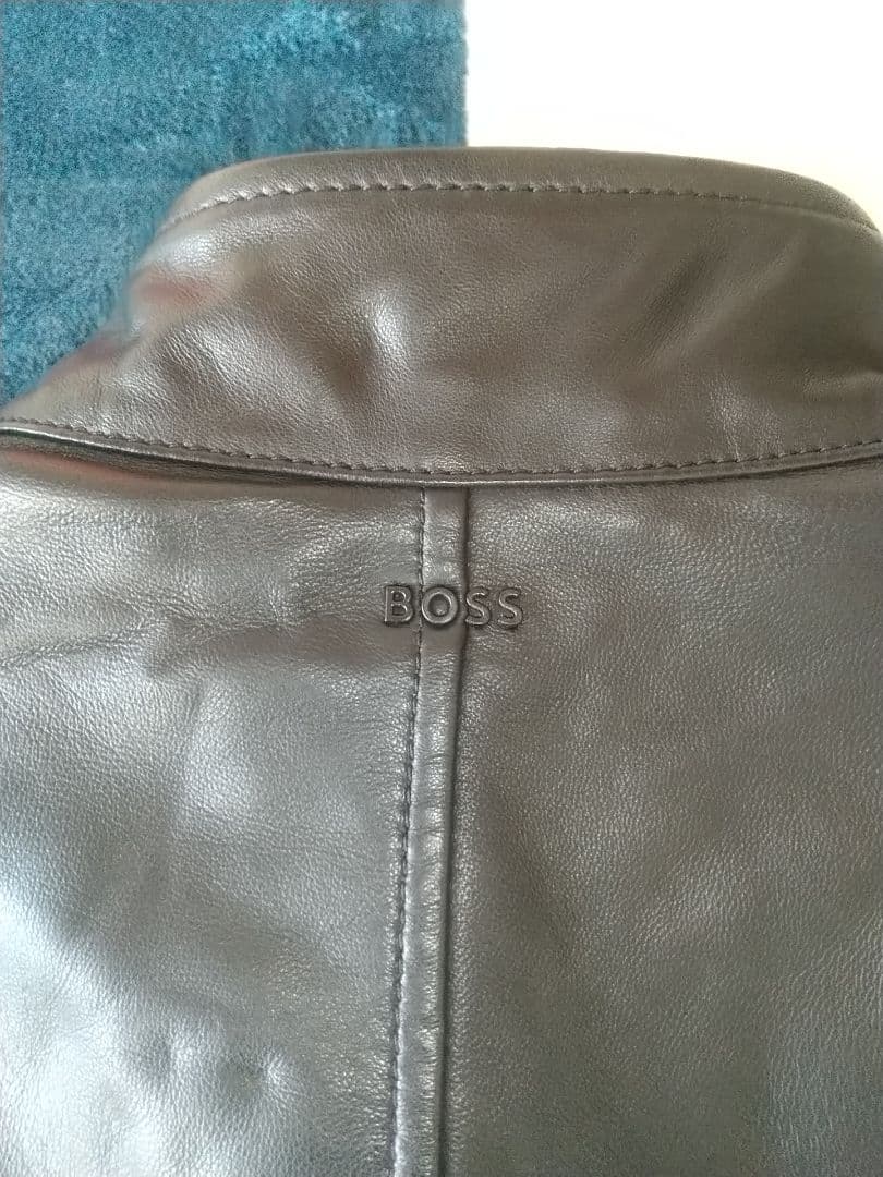 HUGO BOSS レザー シングル ライダースジャケット 革ジャン ラムレザー