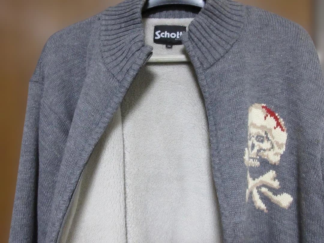 Schott SKULL　DS　KNIT　グレー　 2XL