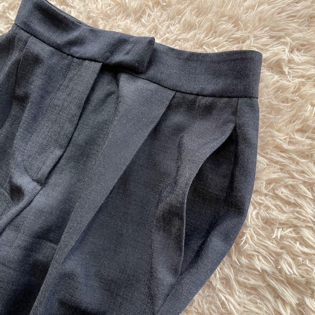 ヴェルサーチ セットアップ パンツスーツ ロゴボタン ウール混 ネイビー S相当