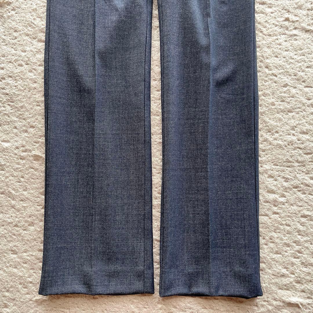 ヴェルサーチ セットアップ パンツスーツ ロゴボタン ウール混 ネイビー S相当