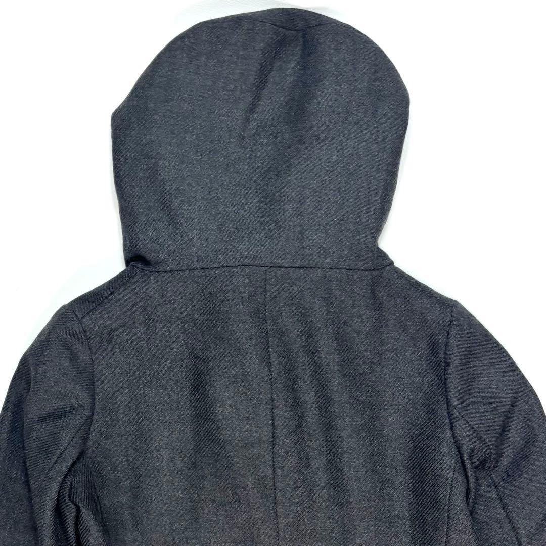 ジルサンダー　ダークグレー フード付きダッフルコート　カシミヤ混　38