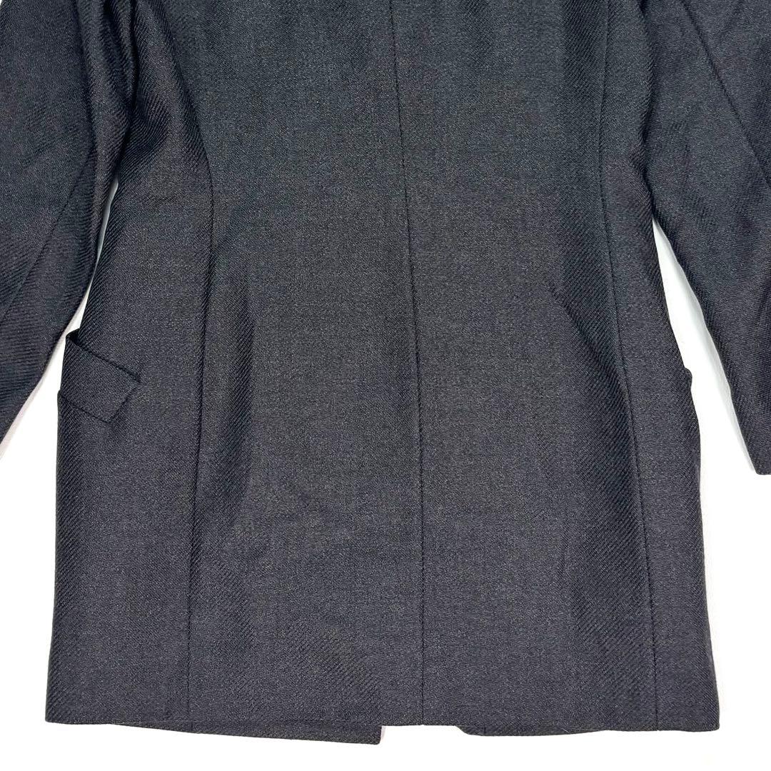 ジルサンダー　ダークグレー フード付きダッフルコート　カシミヤ混　38