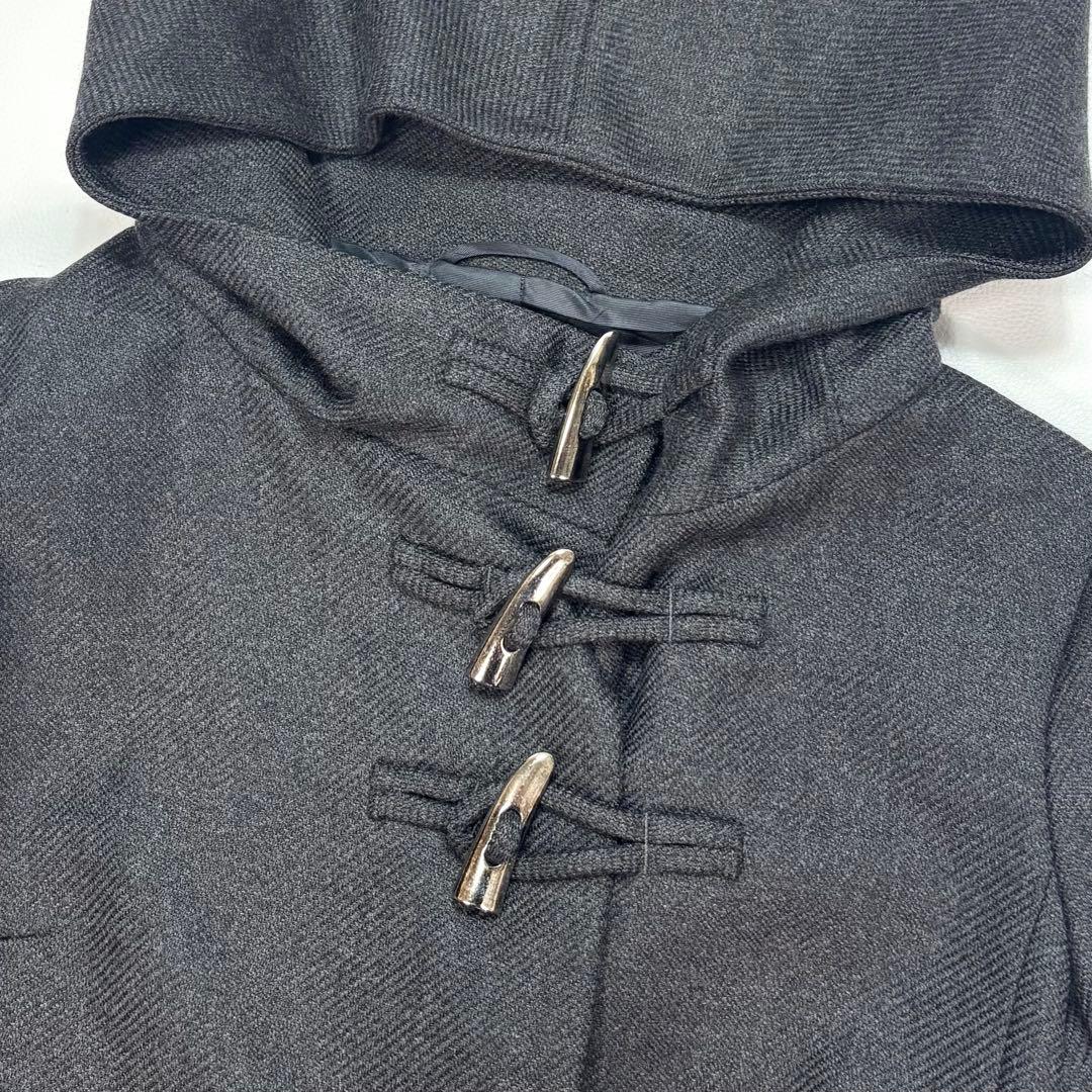 ジルサンダー　ダークグレー フード付きダッフルコート　カシミヤ混　38