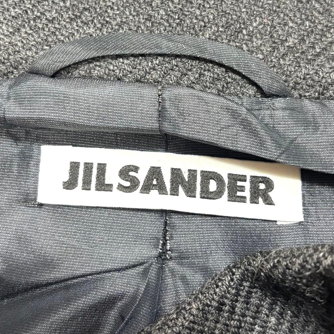 ジルサンダー　ダークグレー フード付きダッフルコート　カシミヤ混　38