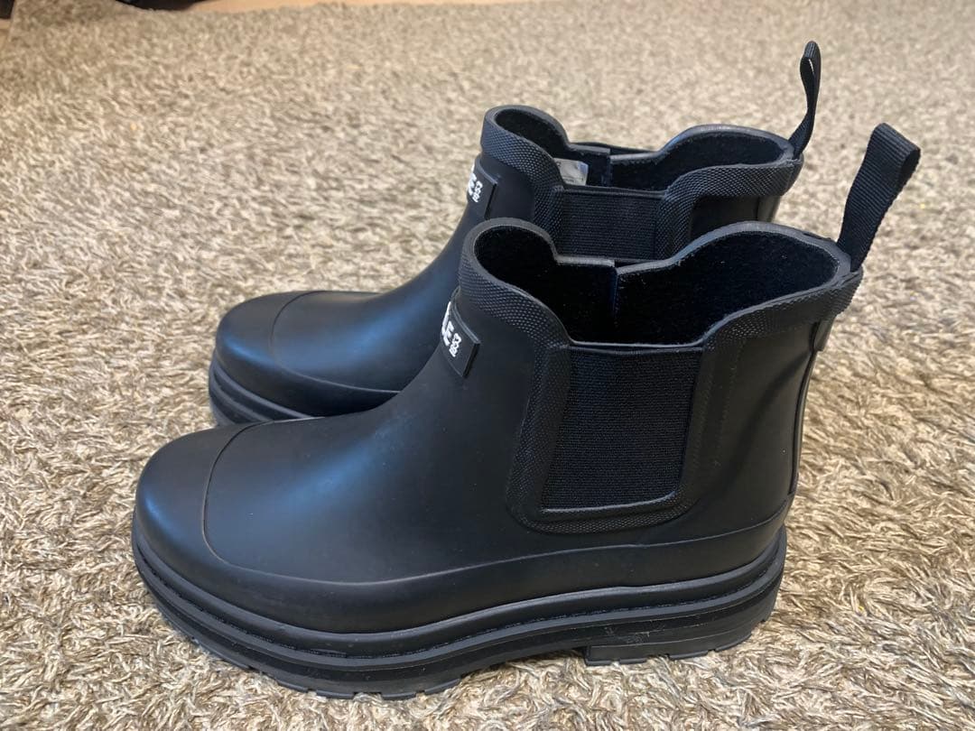 AIGLE ソフトレイン2 ラバーブーツ　サイドゴア長靴　ブラック