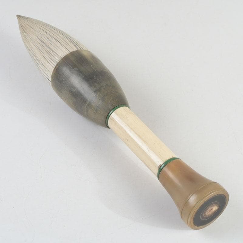 中国　書道具　獣骨製　大筆　ケース付　M　9231