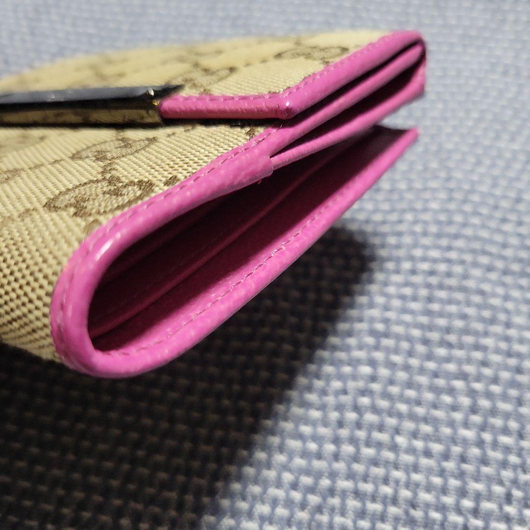 レア 極美品 GUCCI グッチ GGパターン キャンバス地 二つ折り財布