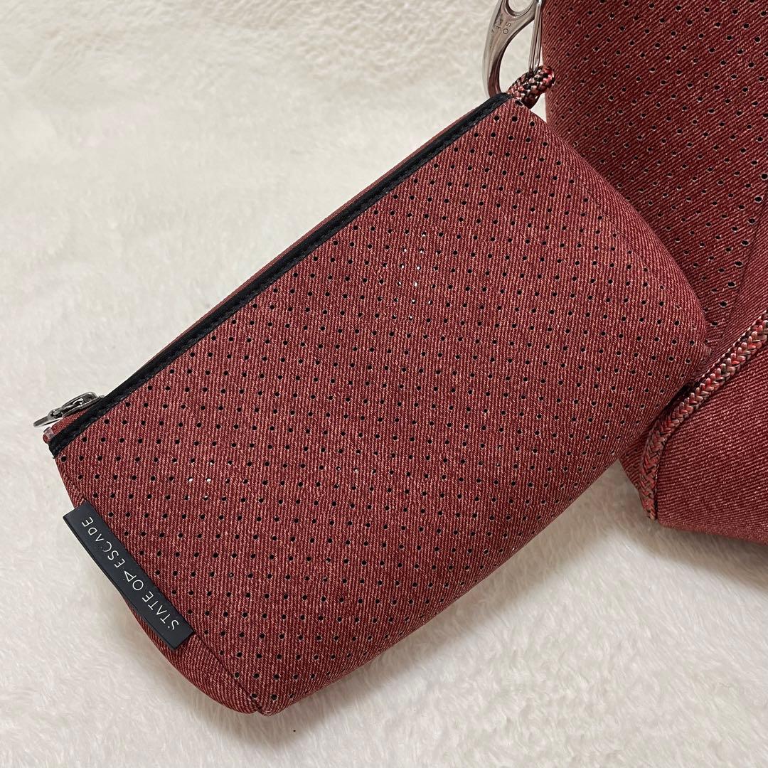 【極美品】ステートオブエスケープ　ガイズ　マザーズバッグ　エンジ色