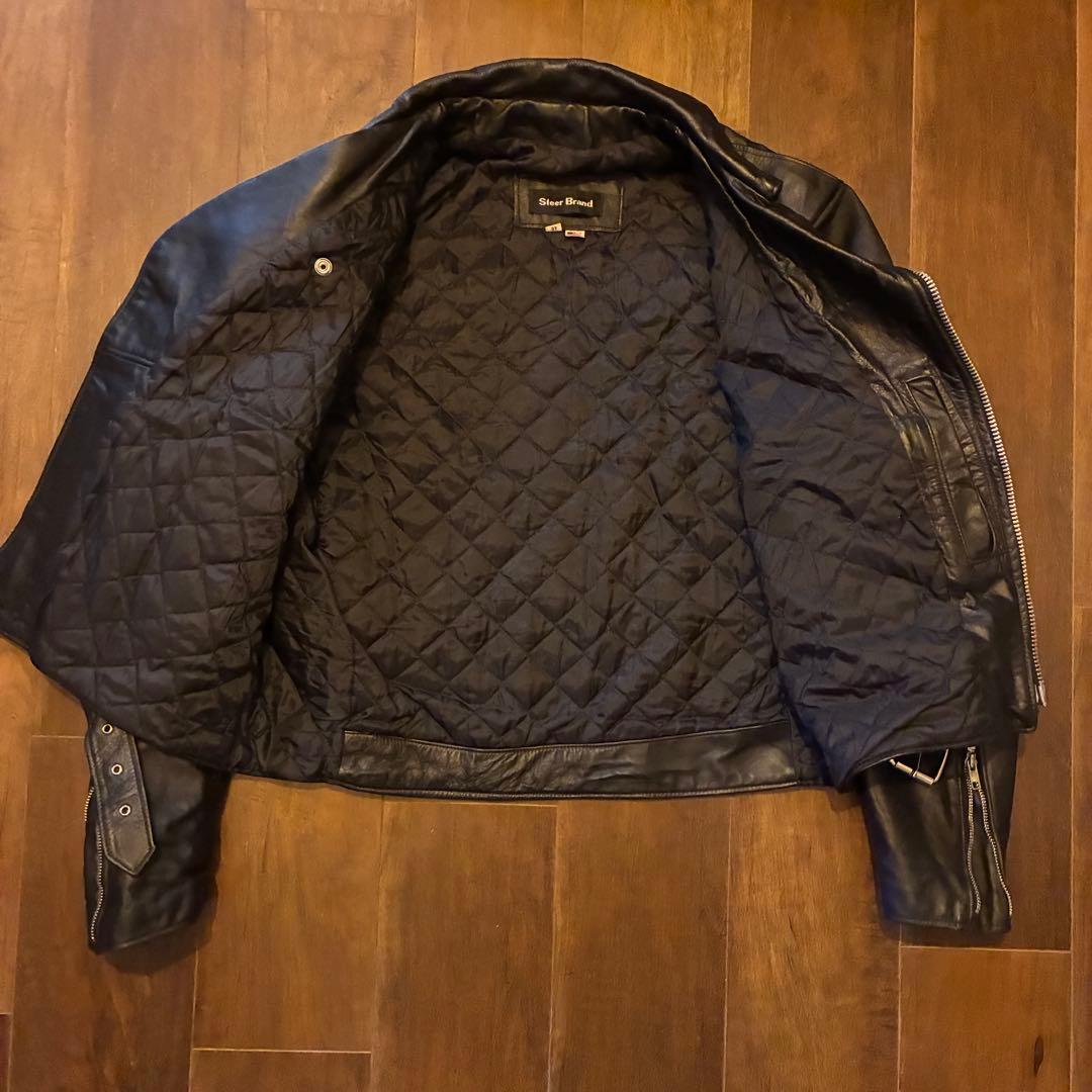 80s us vintage レザーダブルライダースジャケット 古着