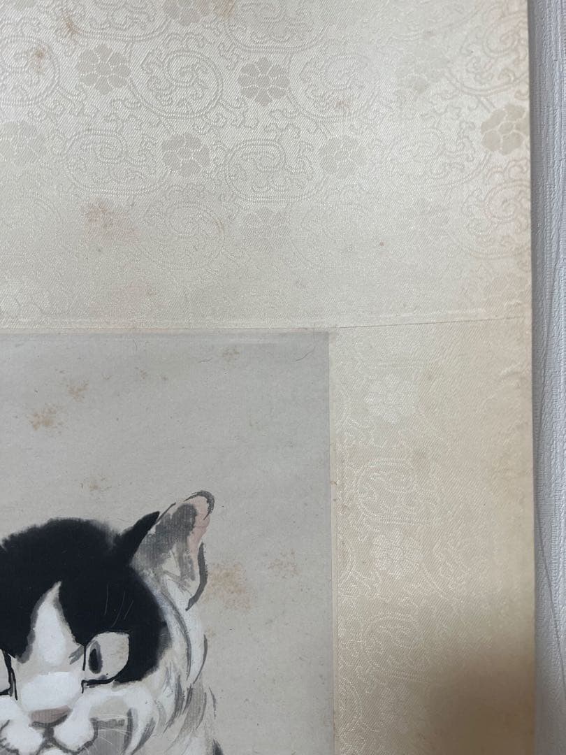 中国画 栄宝斎　木版 徐悲鴻［石に猫］印刷 紙本！