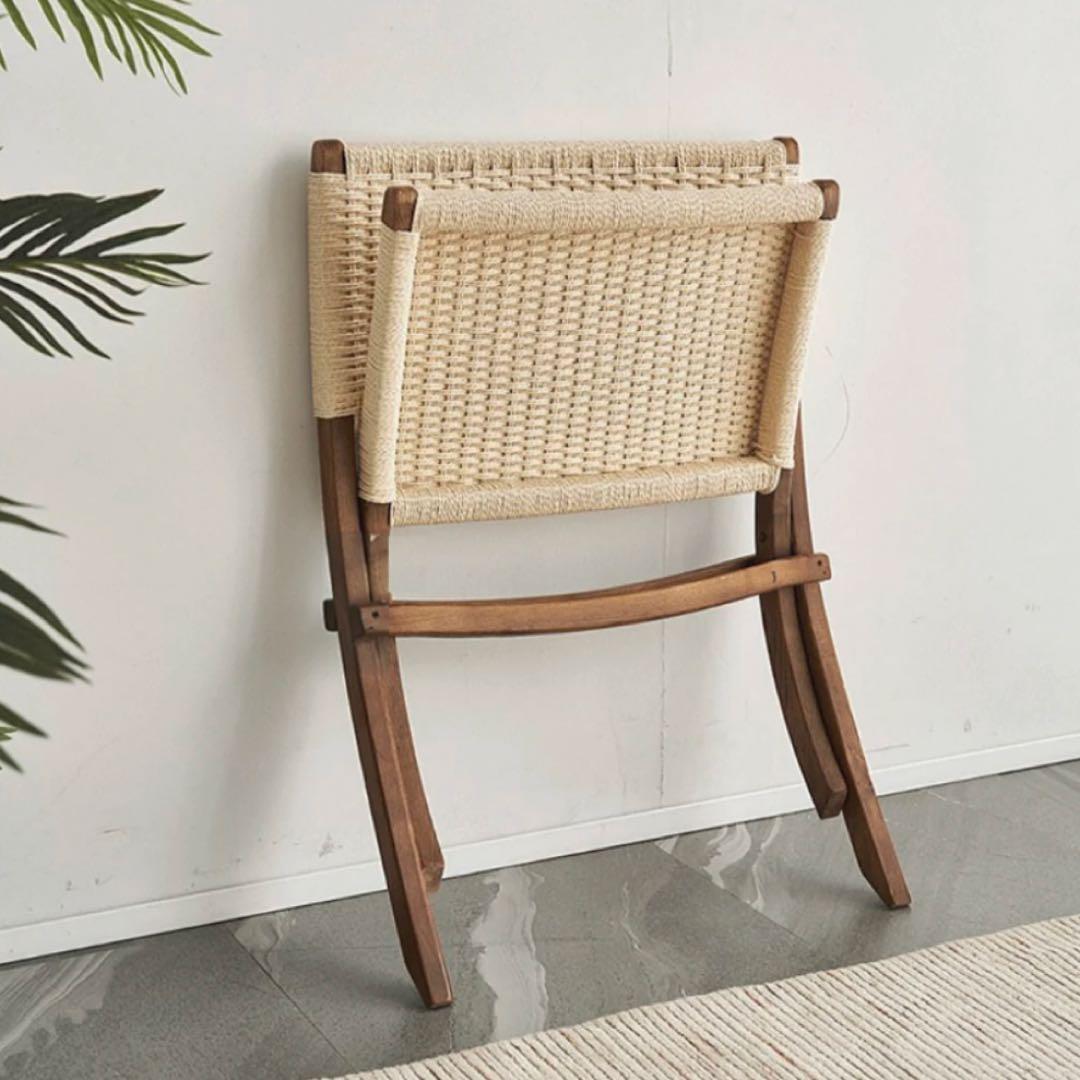 【新品】6johan フォールディングナチュラルロープチェア　ナチュラル