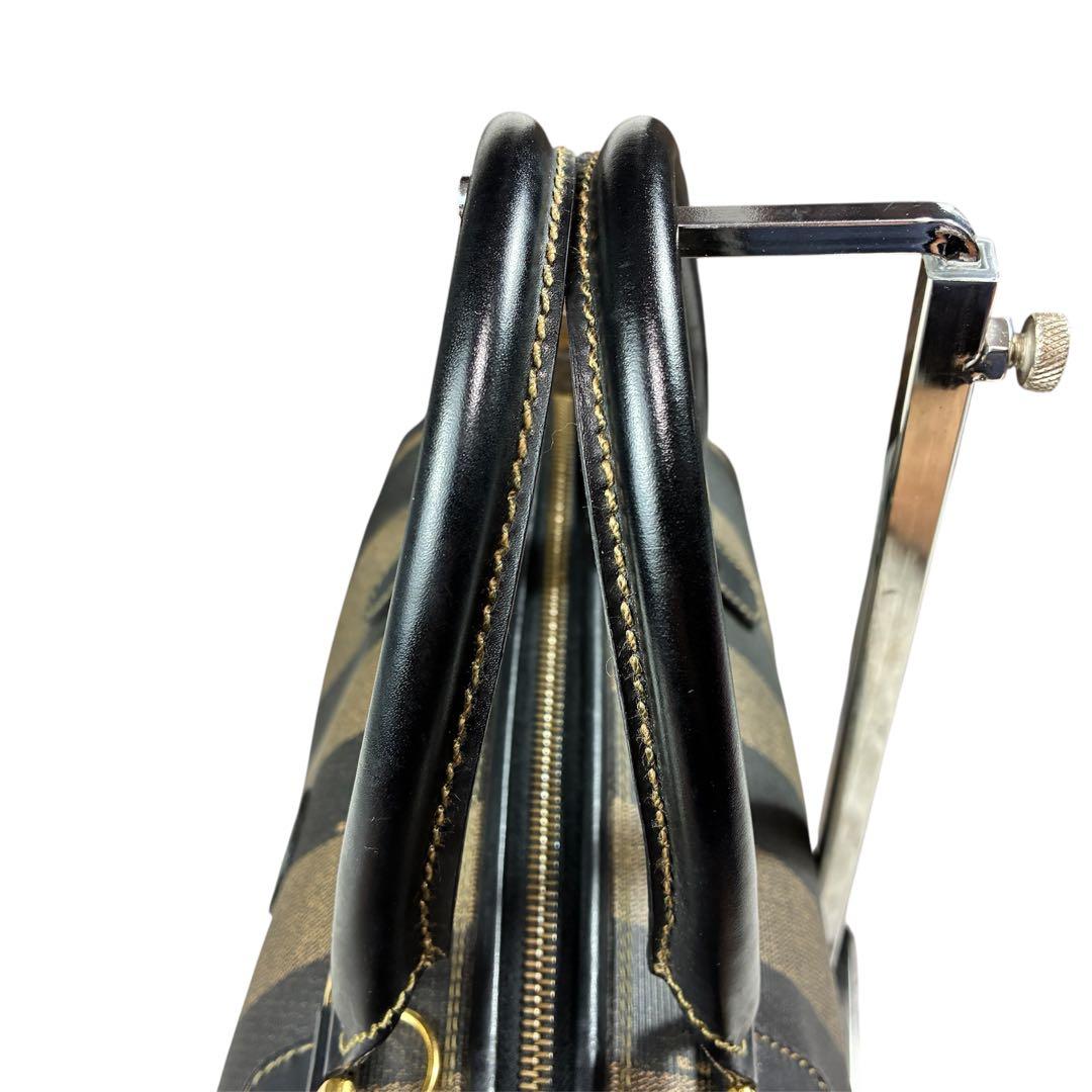 美品✨ FENDI フェンディ ミニボストン ペカン ブラックロゴ