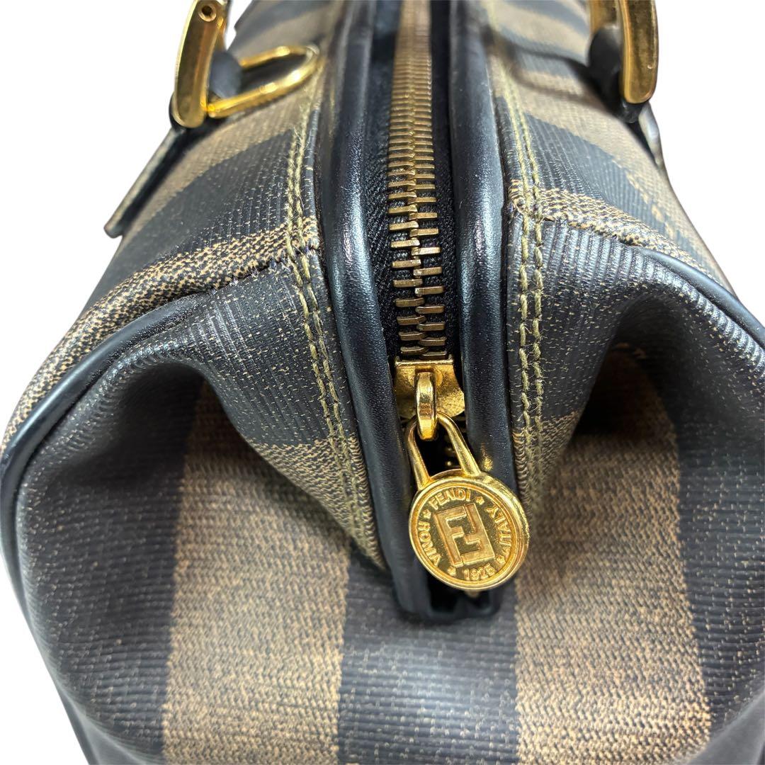 美品✨ FENDI フェンディ ミニボストン ペカン ブラックロゴ