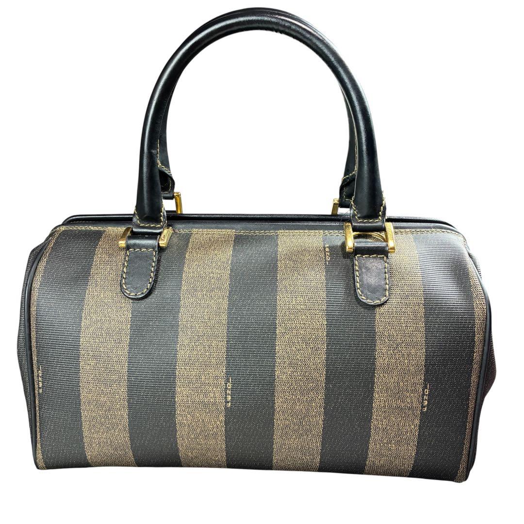 美品✨ FENDI フェンディ ミニボストン ペカン ブラックロゴ