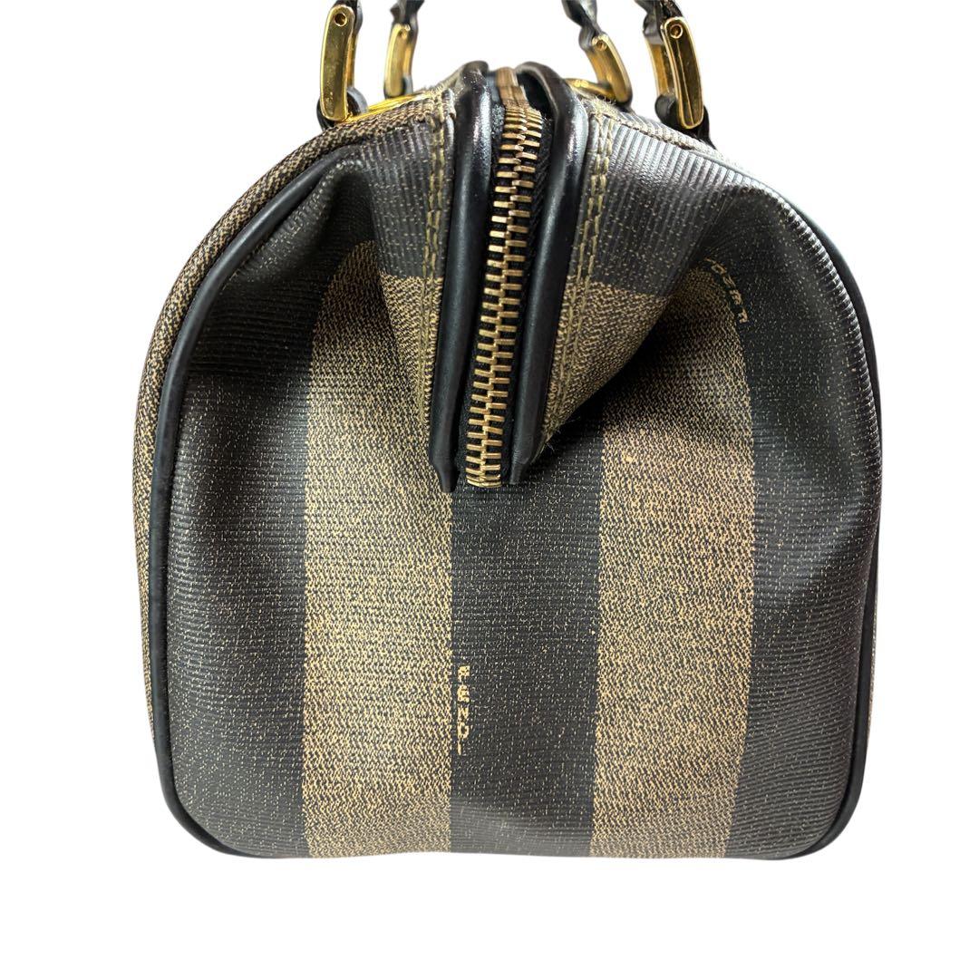 美品✨ FENDI フェンディ ミニボストン ペカン ブラックロゴ