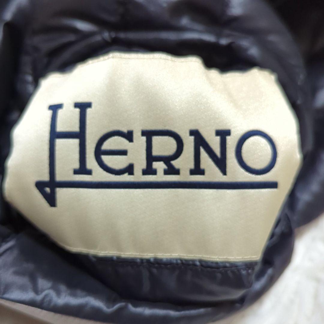 HERNO 44 リバーシブル フレンチスリーブ ケープ ダウンベスト 金ボタン