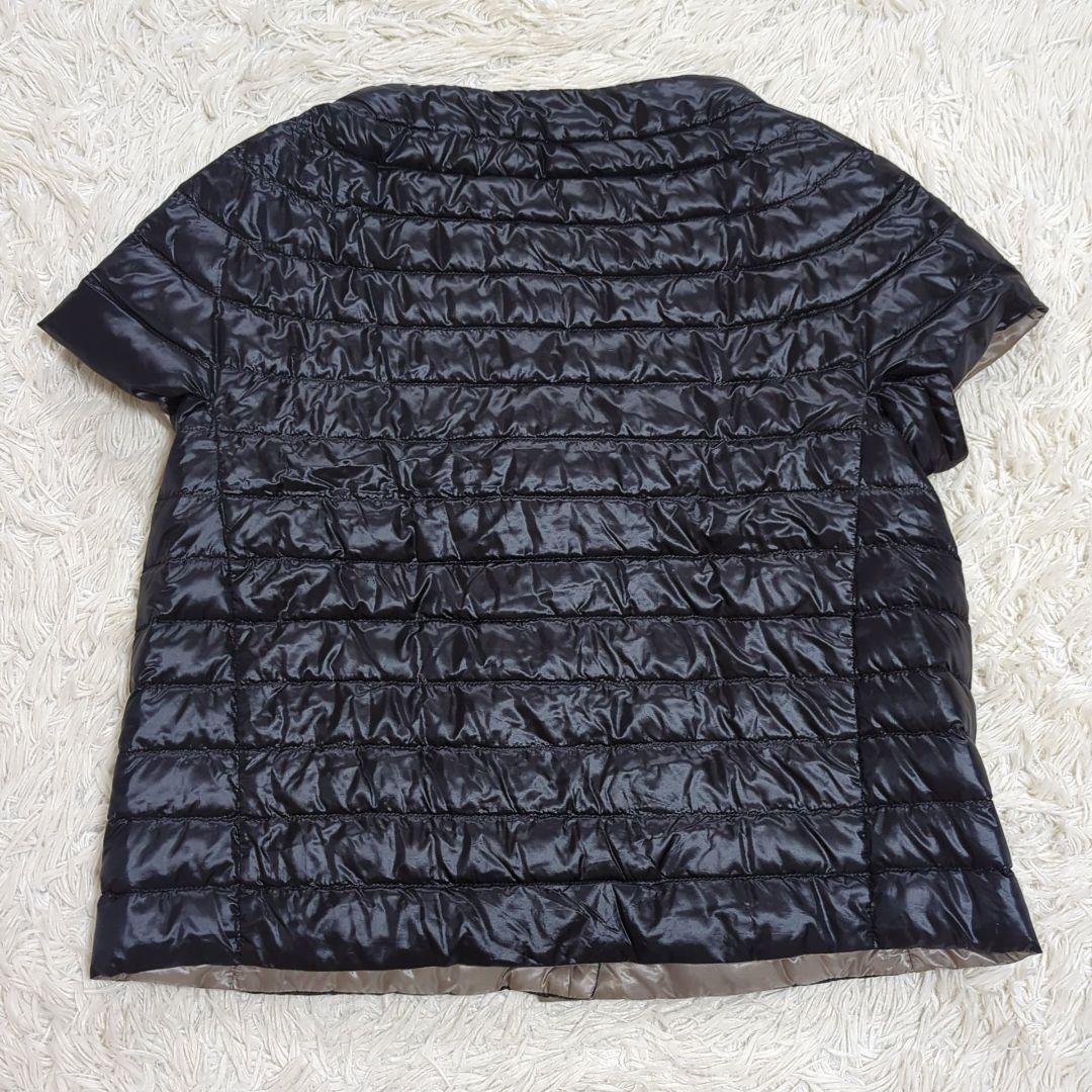 HERNO 44 リバーシブル フレンチスリーブ ケープ ダウンベスト 金ボタン