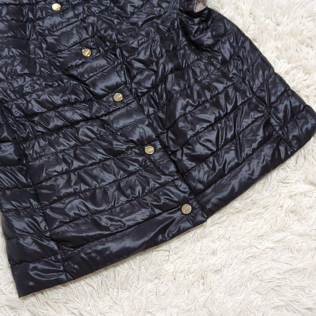 HERNO 44 リバーシブル フレンチスリーブ ケープ ダウンベスト 金ボタン