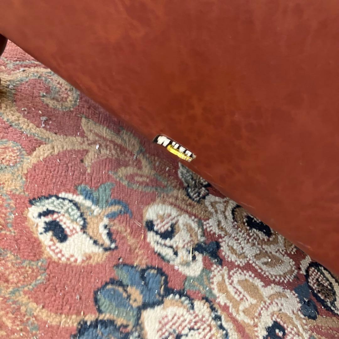 昭和レトロ オールドカリモク 古家具 一人掛けレザーソファー アームチェア 装飾