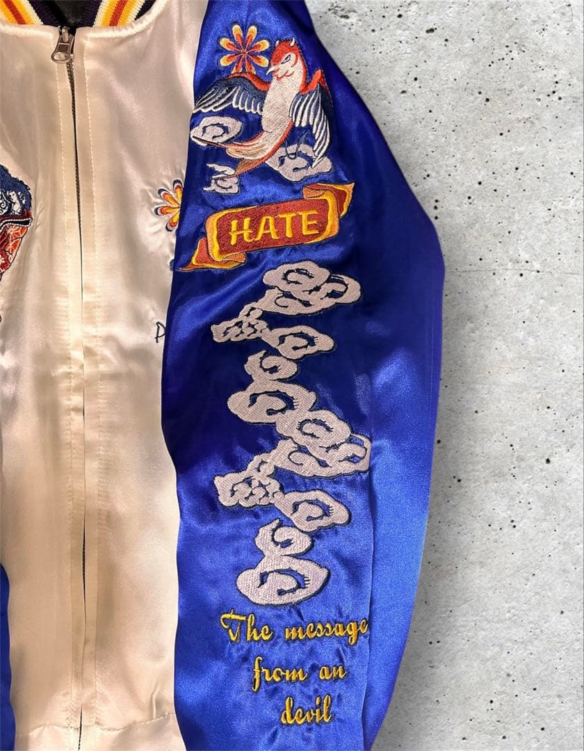 希少　PEAK'D YELLOW リバーシブル スカジャン　短丈アウター　刺繍