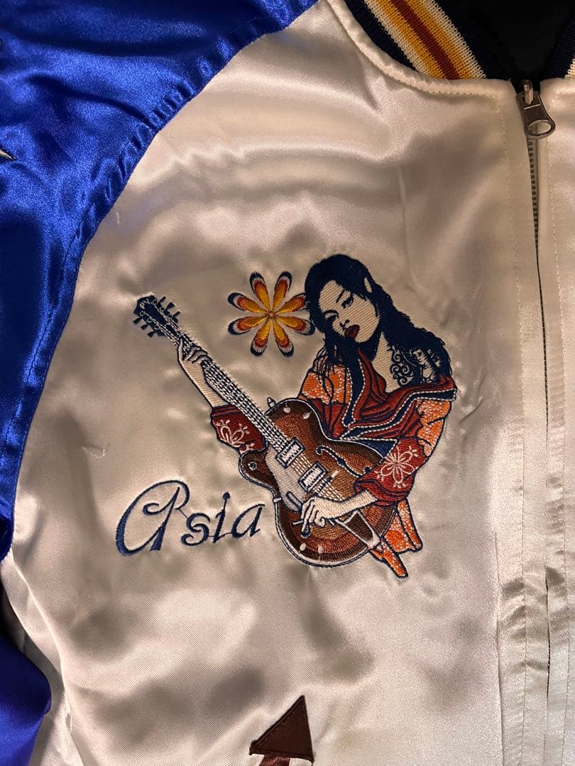 希少　PEAK'D YELLOW リバーシブル スカジャン　短丈アウター　刺繍