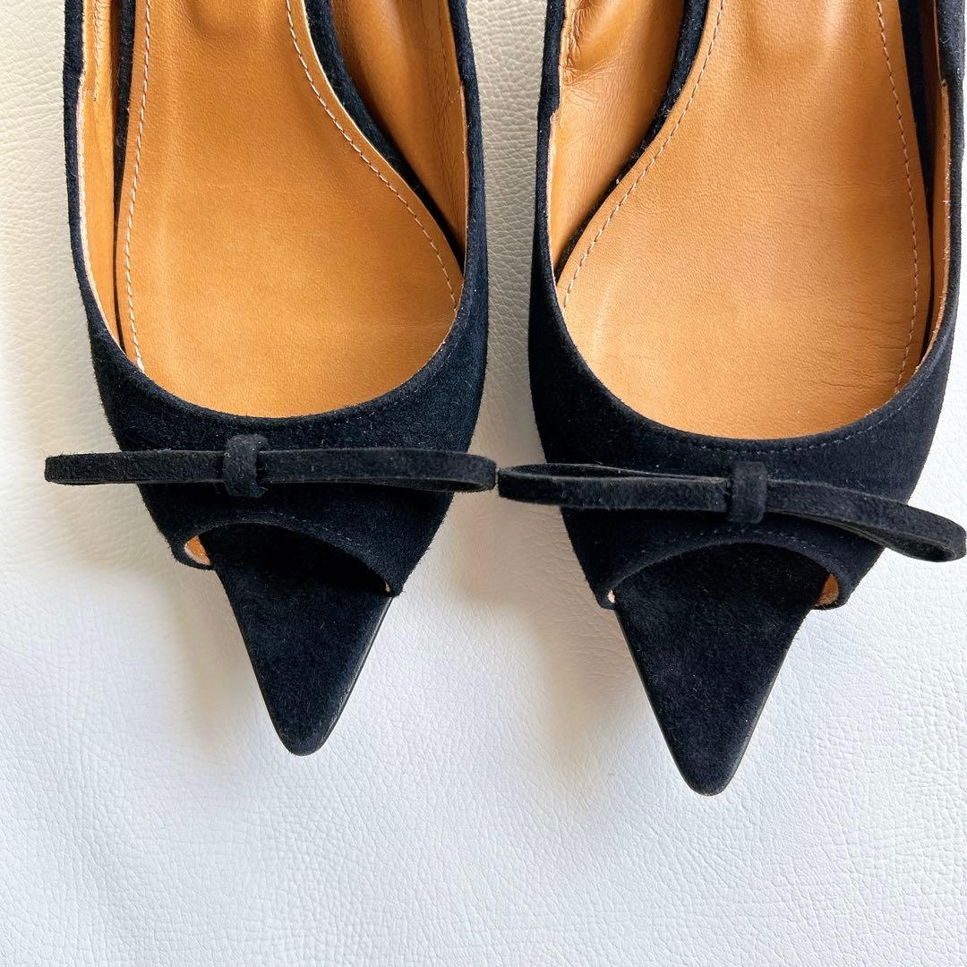 PIPPICHIC ピッピシック　スエードパンプス　リボン　ヒール　22.5