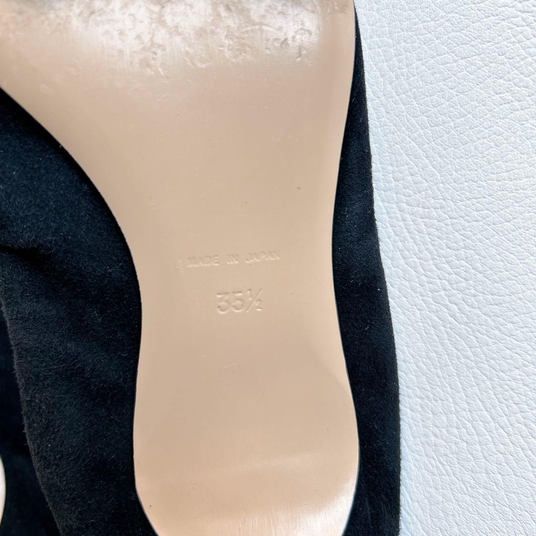 PIPPICHIC ピッピシック　スエードパンプス　リボン　ヒール　22.5