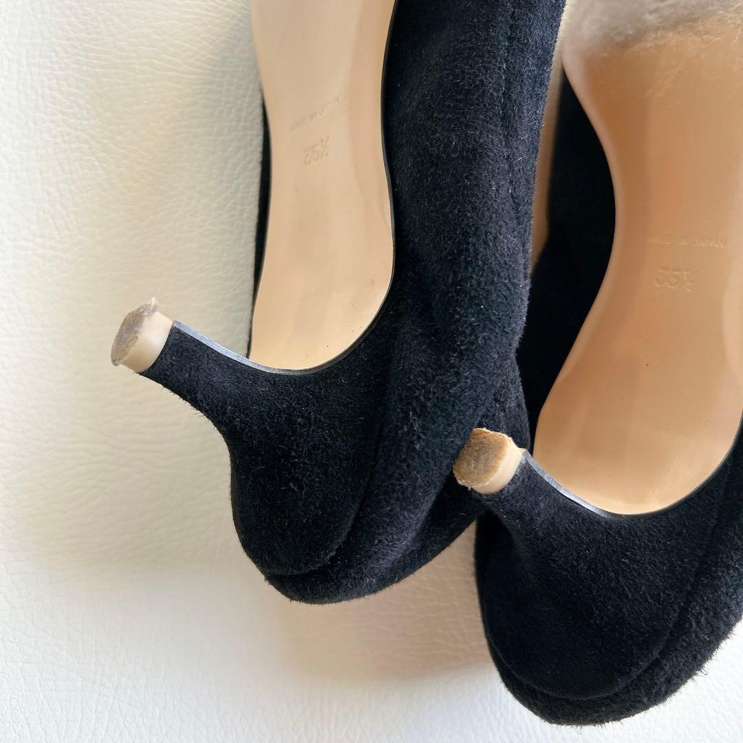 PIPPICHIC ピッピシック　スエードパンプス　リボン　ヒール　22.5