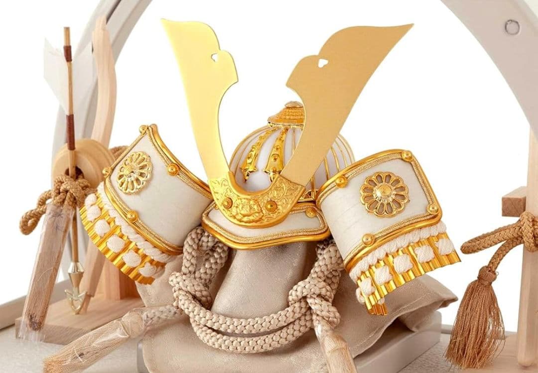 五月人形 兜 ケース 飾り ラウンド アクリル ケース 木目バック アイボリー