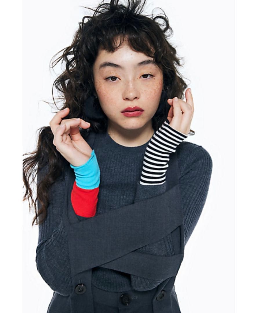 ぽんぽんENFOLD エンフォルド リブプルオーバー リブニット