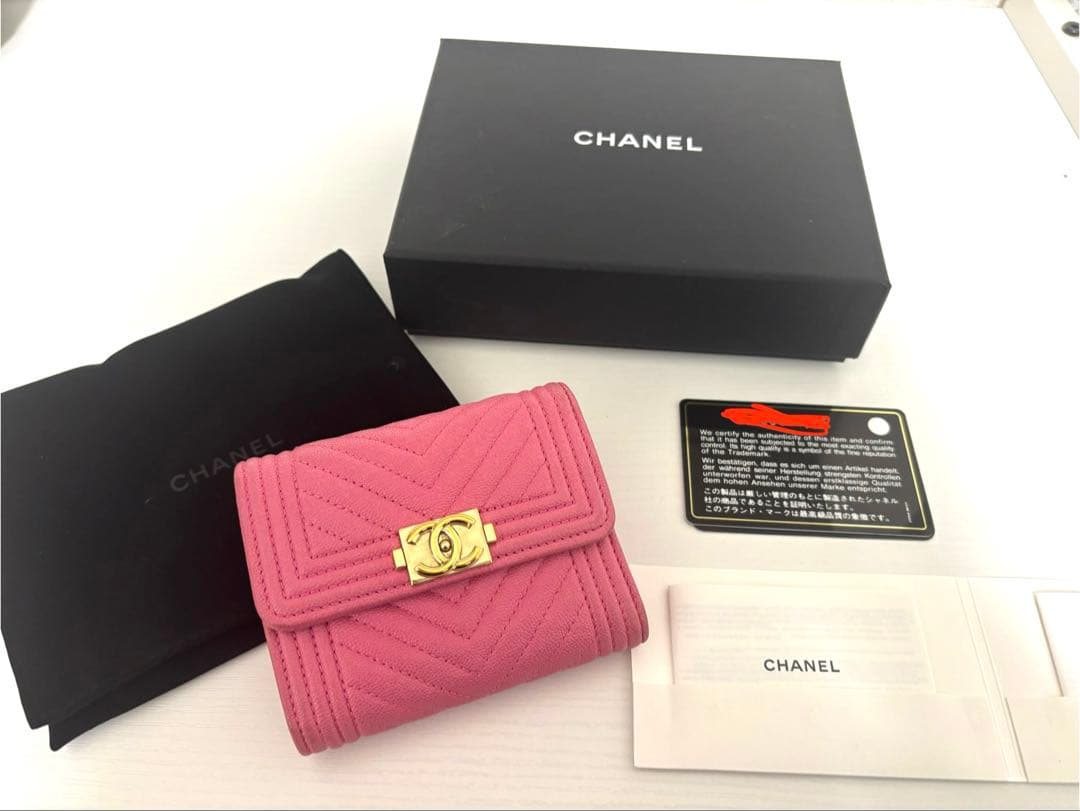 る*゜様 CHANEL 財布 ボーイフレンド ピンク ミニウォレット シャネル