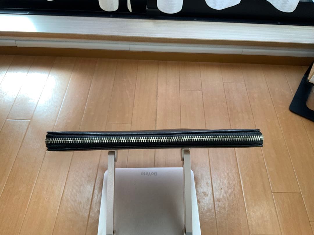 【美品】　ポーター フラックス クラッチバッグ レザー ロゴ 大容量 A4可 黒