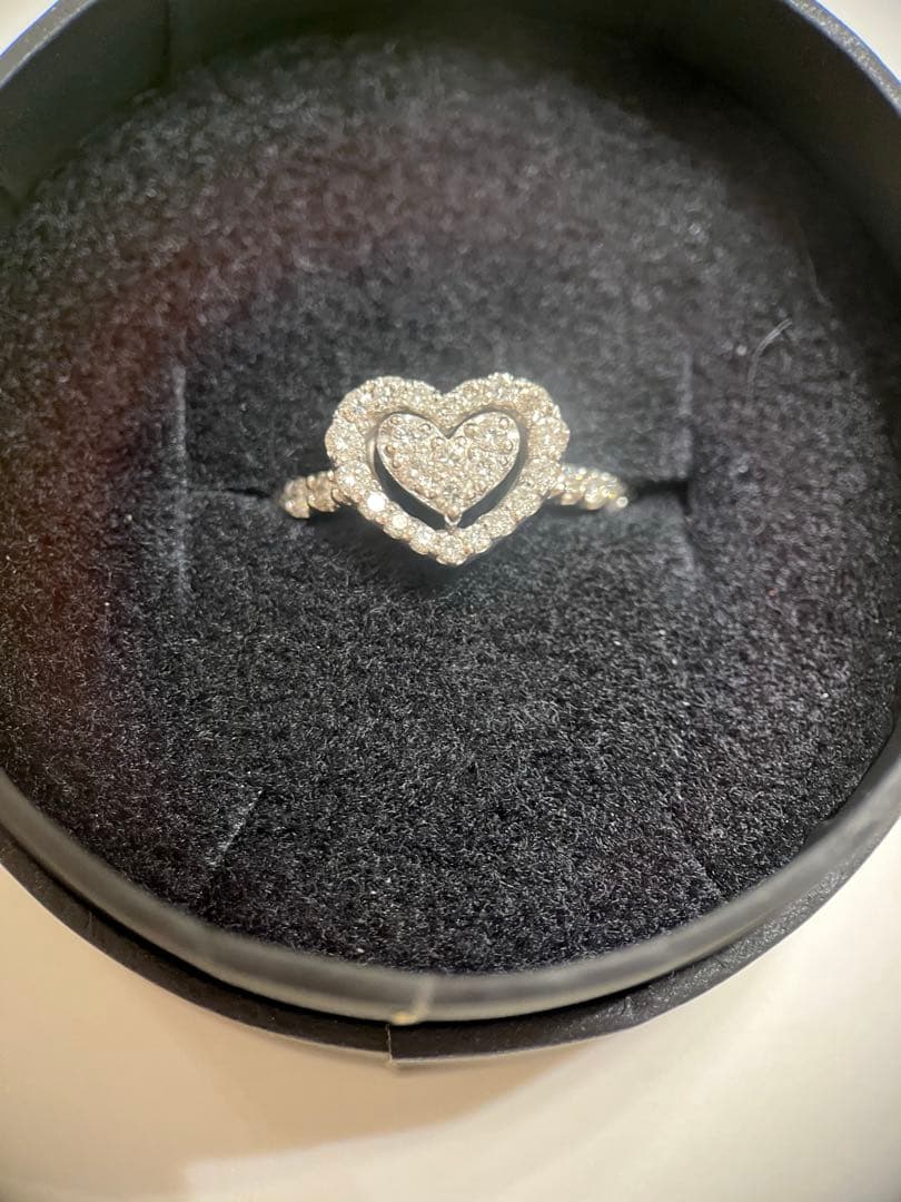 Ponte Vecchio♡ホワイトゴールド ダイヤモンド ハートリング