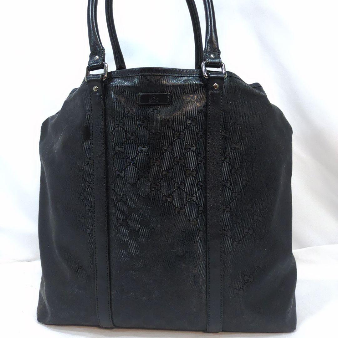 グッチ トートバッグ インプリメ レザー×PVC A4可 肩掛け GG柄 黒