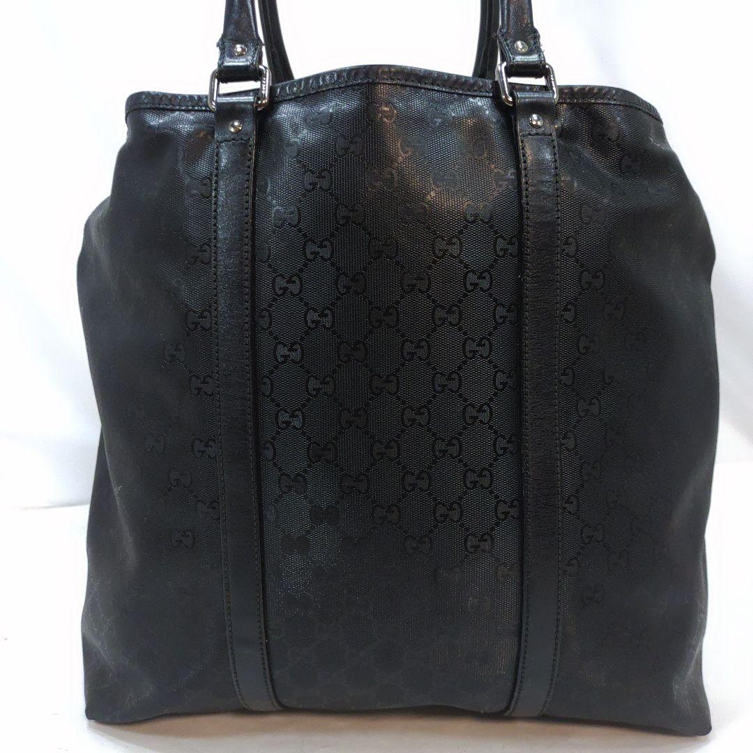 グッチ トートバッグ インプリメ レザー×PVC A4可 肩掛け GG柄 黒