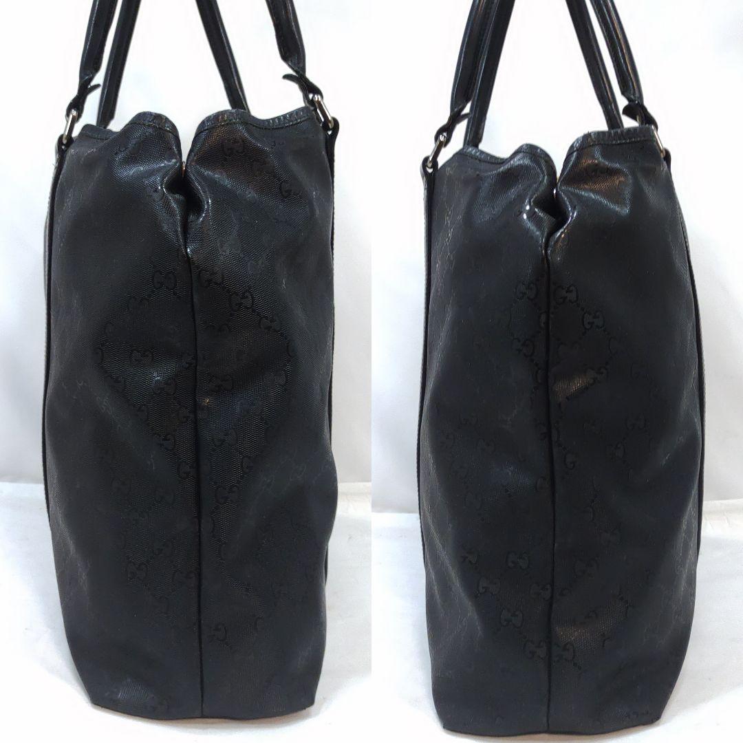 グッチ トートバッグ インプリメ レザー×PVC A4可 肩掛け GG柄 黒