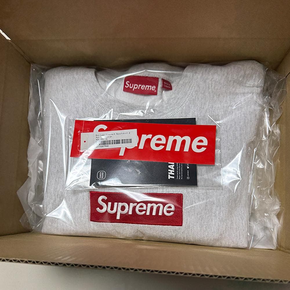 トップス Supreme Box Logo Crewneck Sweat 18FW Ash