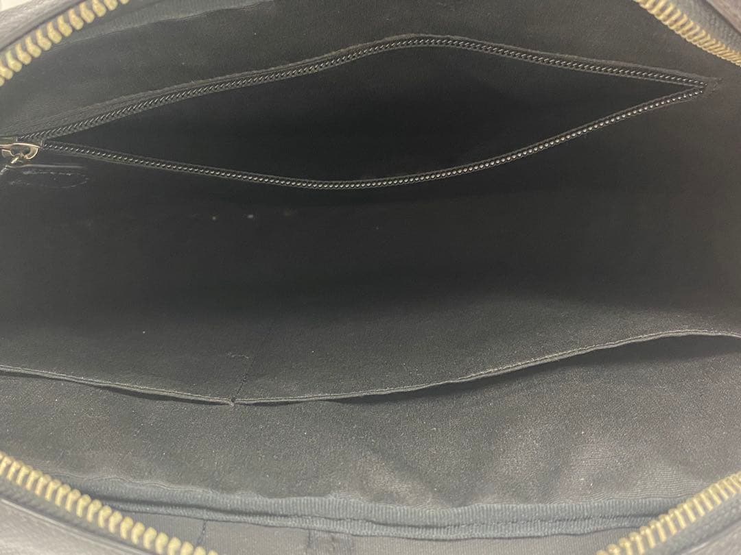 COACH コーチ ビジネスバッグ 黒 レザークロスグレーン ブリーフケース
