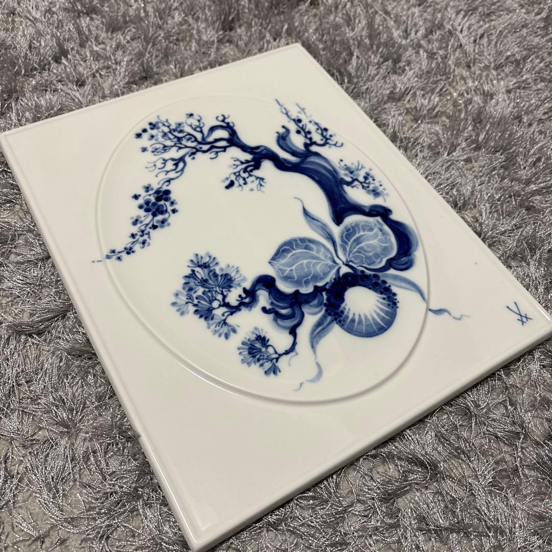 マイセン　ブルーオーキッド　陶板画