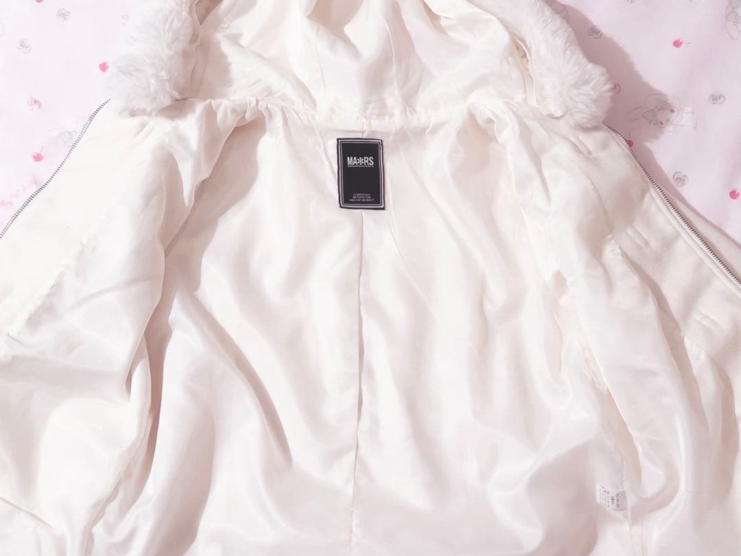 MARS 袖ファーリボンフード付きショートコート