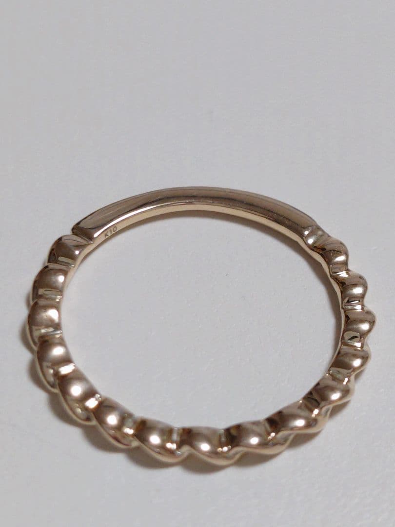 k10 イエローゴールド ツイスト リング 14.5号 10金 フリル 約2g