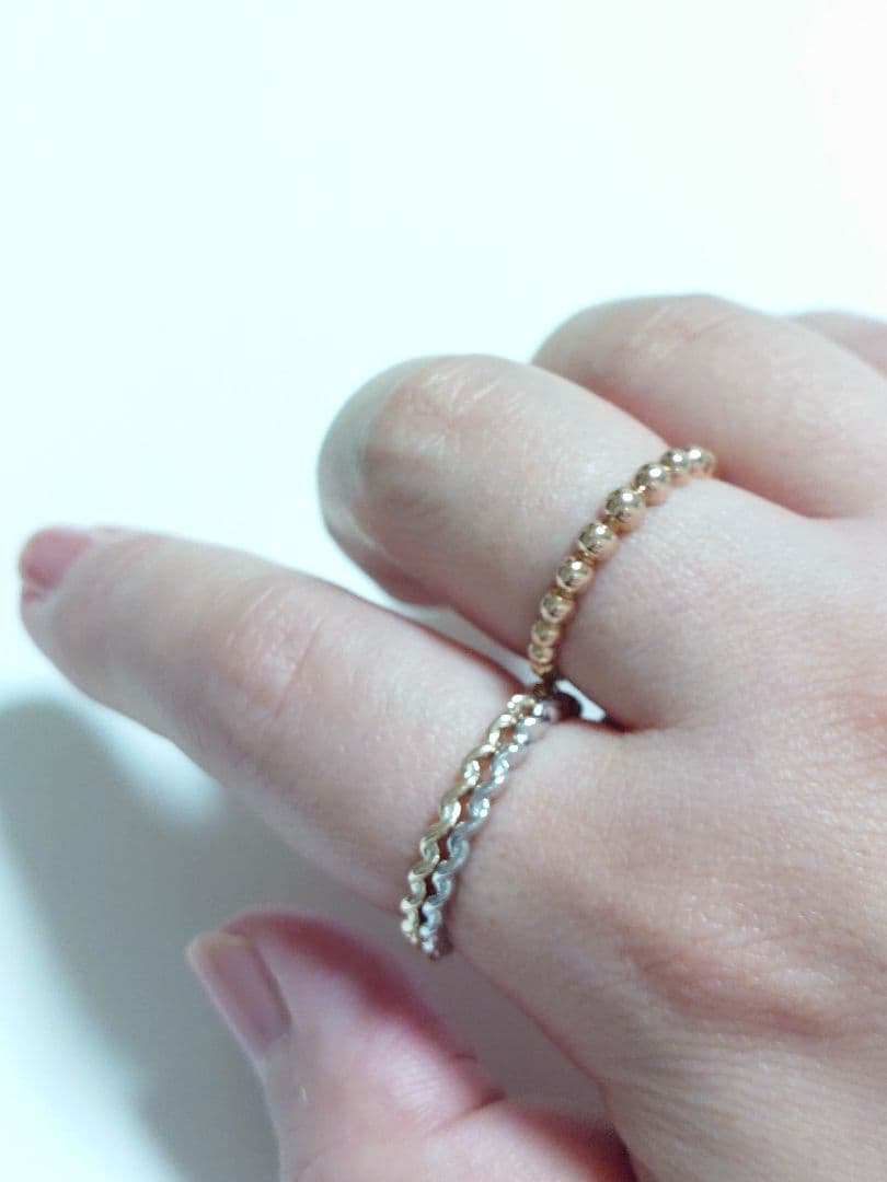 k10 イエローゴールド ツイスト リング 14.5号 10金 フリル 約2g