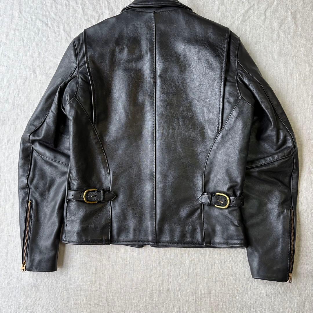 王者 vanson 傑作 シングルライダース 9D キルティング ブラック 38