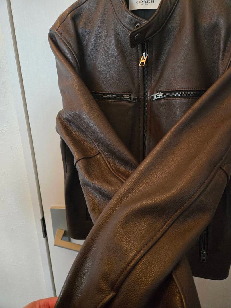 COACH F86594 レザーライダースジャケット Mサイズ ブラウン