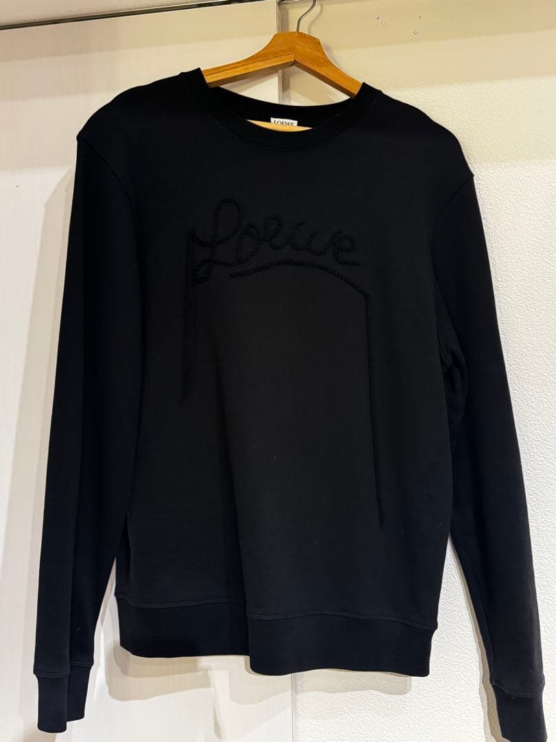 Loewe ブラック 刺繍ロゴ トレーナー