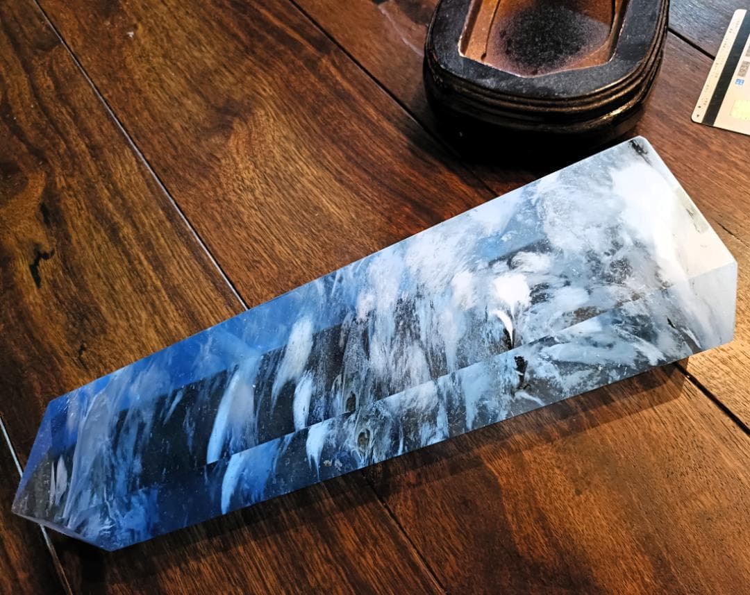 重量3.4kg　巨大クリスタル　飾り台付