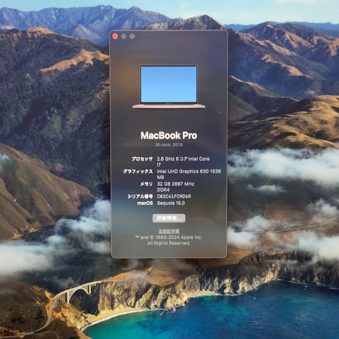 Apple MacBookPro 6コアinteli7 32GB 512GB